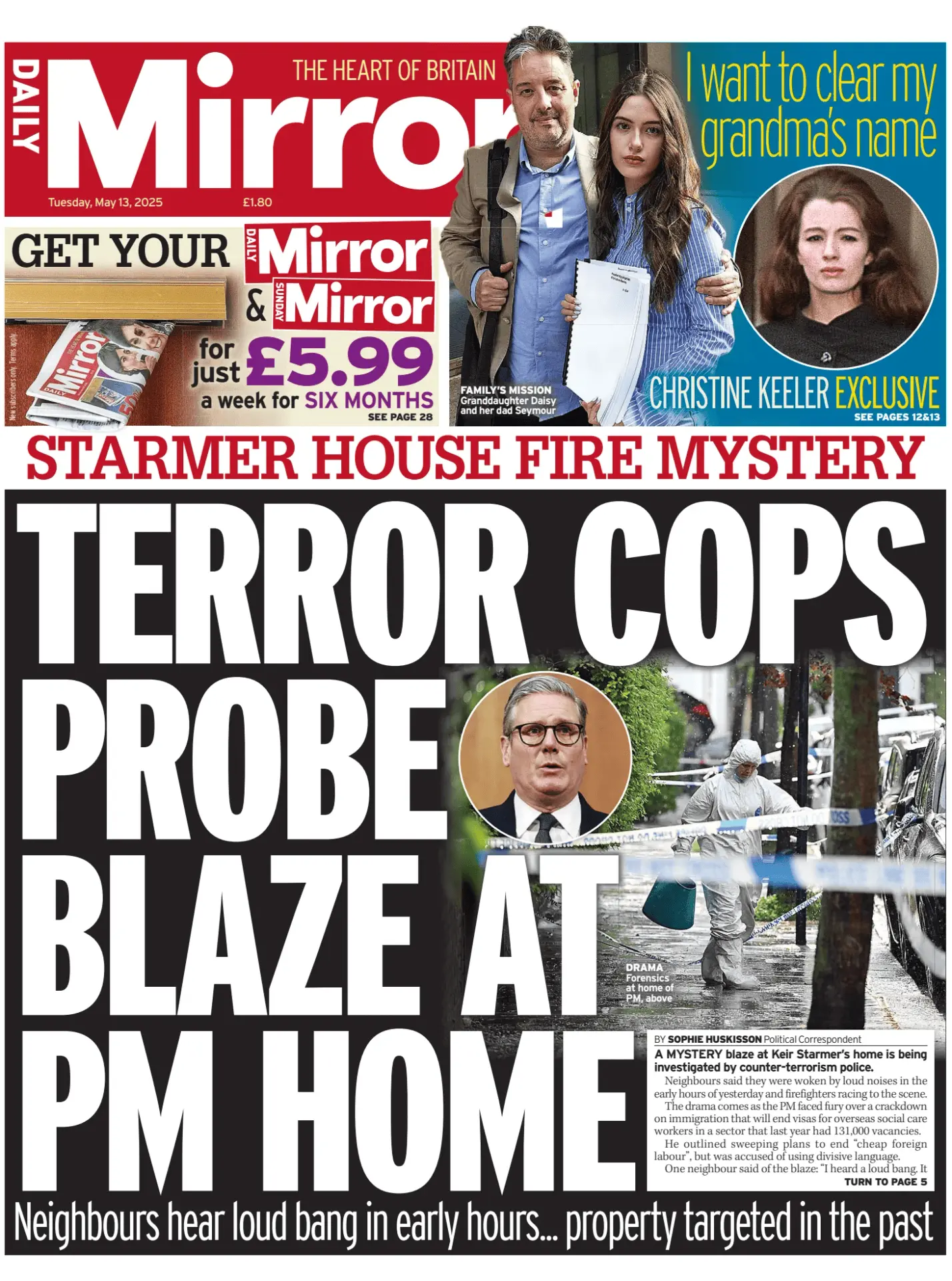 Prima-pagina-Daily Mirror-edizione-di-oggi-13-05-2025